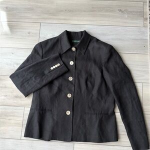 Ralph Lauren Linen Black Blazer with 6 Buttons